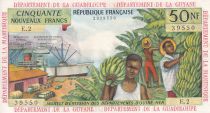 French Antilles 50 NF - Banana harvest - 1962 - Serial E.2 - P.UNC - P.6a
