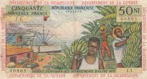 French Antilles 50 NF Banana harvest - 1963 - Serial J.1 - F to VF - P.6a