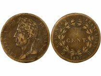 French Colonies Fr. Antilles, Charles X - 5 Centimes - 1827 H La Rochelle