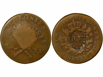French Colonies Guadeloupe - 3 Sols 9 Deniers, reformed of the Louis XV Sol - 1793