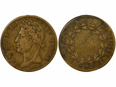 French Colonies Guyane / Senegal, Charles X - 5 Centimes - 1825 A Paris