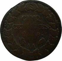 French Directory, 5 Centimes, Dupr&eacute; Big Diameter - Year 8 AA Metz