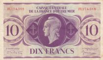 French Equatorial Africa 10 Francs 1944 - Serial FX- P.16b