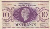 French Equatorial Africa 10 Francs 1944 - Serial FX- P.16b