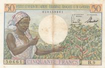 French Equatorial Africa 50 Francs AEF and Cameroun - 1957 Serial B.9 - XF