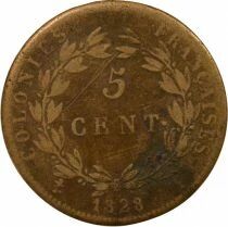 French Guiana, Charles X - 5 Centimes - 1828 A Paris