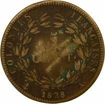 French Guiana, Charles X - 5 Centimes - 1828 A Paris