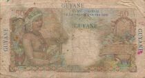French Guiana 50 Francs - Belain d\'Esnambuc - ND (1947) - P.22