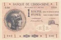 French India 1 Rupee - Specimen - 1923 - UNC - P.4as