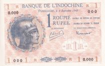 French India 1 Rupee - Specimen - 1945 - UNC. - P.4ds