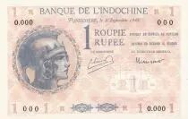 French India 1 Rupee - Specimen - 1945 - UNC. - P.4ds