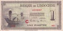 French Indo-China  1 Piastre - Men with boat - ND (1945) - Letter C - P.76b