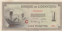 French Indo-China  1 Piastre - Men with boat - ND (1945) - Letter C - P.76bC