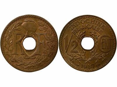 French Indo-China 1/2 Cent - 1937 Paris