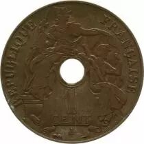 French Indo-China 1 Cent Republican statue - 1931 torch