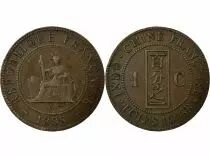 French Indo-China 1 Centi&egrave;me - French Indochina - 1888 A Paris