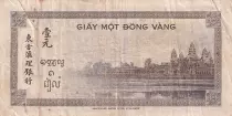 French Indo-China 1 Piastre - 1945 Letter D - VF