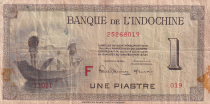 French Indo-China 1 Piastre - 1945 Letter F - F