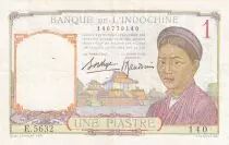 French Indo-China 1 Piastre - 1950 - Serial E.5632