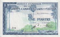 French Indo-China 1 Piastre - Blue - Dragon - ND (1954) - P.105