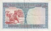 French Indo-China 1 Piastre - Blue - Dragon - ND (1954) - Serial R.6 - P.105