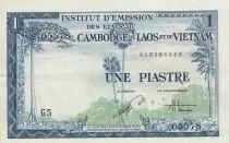 French Indo-China 1 Piastre - Forest - Statue of Chintze - 1954 - Series G.5