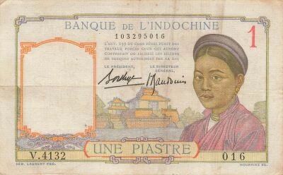 French Indo-China 1 Piastre - ND (1936) - P.54