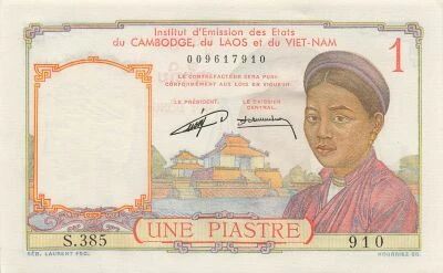 French Indo-China 1 Piastre - ND (1953) - P.92