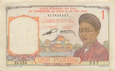 French Indo-China 1 Piastre - ND (1953) - P.92