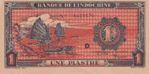 French Indo-China 1 Piastre - Orange - ND (1942-1945) - Letter D  - P.58c
