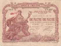 French Indo-China 1 Piastre - Oriental woman - Dragon design - 1903-1921 - Series T.527