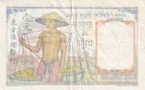 French Indo-China 1 Piastre - Woman - Temple - ND (1949) - Serial G.8132 - P.54e