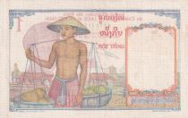 French Indo-China 1 Piastre - Woman - Temple - ND (1953) - Serial S.463- P.92