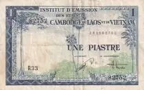 French Indo-China 1 Piastre ND (1954) - Viet Nam issue - Serial R.33