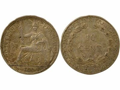 French Indo-China 10 Centiemes - 1900 A Paris