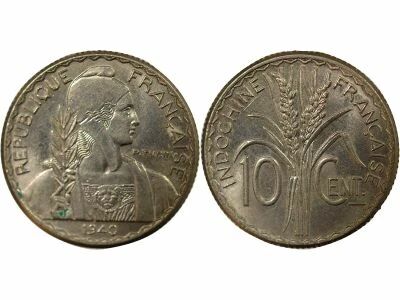 French Indo-China 10 Centiemes - 1940 Paris