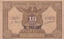 French Indo-China 10 Cents - Brown - ND (1942) - Serial IF - P.89a