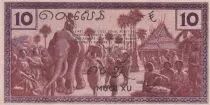 French Indo-China 10 Cents - Elephants - ND (1942) - Serial BG - P.85c