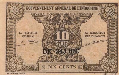 French Indo-China 10 Cents - ND (1942) - P.89