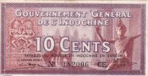 French Indo-China 10 Cents Sculptures and dancer - Elephant - 1939