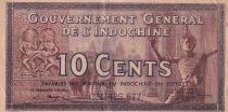 French Indo-China 10 Cents Sculptures and dancer - Elephant - 1939