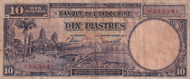 French Indo-China 10 Piastres - Angkor temple - 1947 - Lettre F - P.80