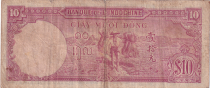French Indo-China 10 Piastres - Angkor temple - 1947 - Lettre F - P.80