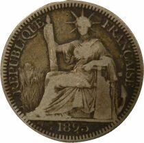 French Indo-China 10 Silver Centiemes - 1895 A Paris