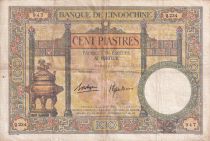 French Indo-China 100 Piastres - Duplex - ND (1936-1939) - Serial Q.234 - P.51d
