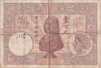 French Indo-China 100 Piastres - Duplex - ND (1936-1939) - Serial R.159 - P.51d