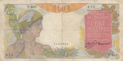French Indo-China 100 Piastres - Mercury - (ND 1947?1954) - Series J.2763