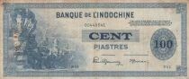 French Indo-China 100 Piastres - Stone statues - Farmers - 1945 - Series W18