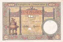 French Indo-China 100 Piastres  Dupleix - ND (1936) - Serial J.166 - Cancel - P.51
