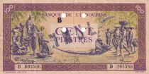 French Indo-China 100 Piastres annuled - Violet - 1942 - Letter D - VF - P.67